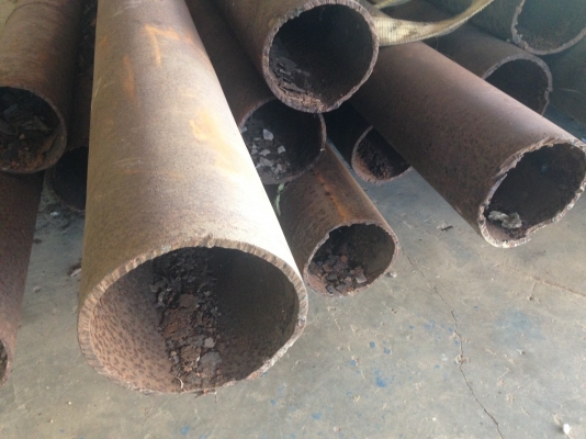 ขายเหมา เหล็กท่อกลม หน้า 6" หนา 6mm ยาว 5-7 เมตร น้ำหนัก 8 ตัน โดยประมาณ