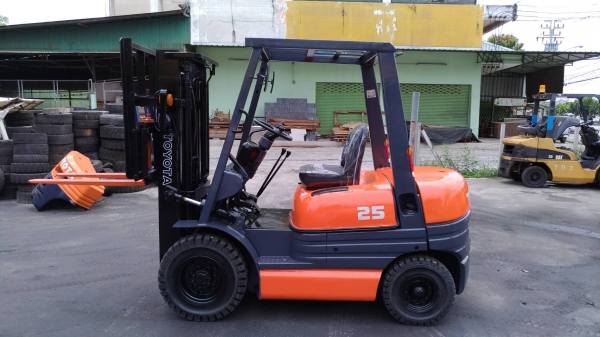 TOYOTA6FD25 ขนาด2.5ตัน เสาสูง3เมตรเข้าตู้ ไซซิฟ เกียร์ธรรมดา เครื่องยนต์ดีเซล2Z