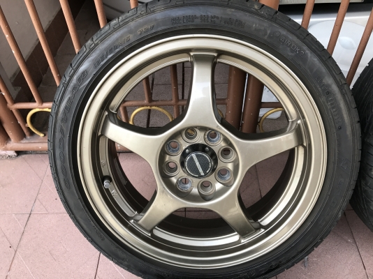 ล้อ A TECH ขอบ15กว้าง5นิ้วอ๊อฟ48 4รู100ติดยางปี15ดอกเต็มเเน่นใช้ยาวเก่าญี่ปุ่นเเท้สภาพสวยสีเดิมๆ