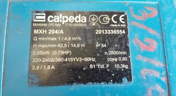 ** เหลือ 2 ตัว ** ปั้มน้ำหัวสแตนเลสอิตาลี่ Ebara & Calpeda ขนาด 1 HP 220V สภาพสวยพร้อมใช้ ** เหลือ 2 ตัว ** ปั้มน้ำหัวสแตนเลสอิตาลี่ Ebara & Calpeda ขนาด 1 HP 220V สภาพสวยพร้อมใช้