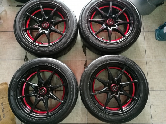 แม็กYACHIYOขอบ15 4รู พร้อมยางyokohamaปี15. 4วง