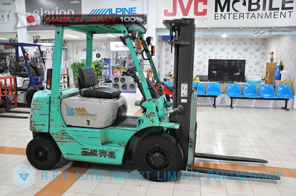 ขายรถโฟล์คลิฟท์มือสอง MITSUBISHI รุ่น KFG20-05372 นำเข้าจากประเทศญี่ปุ่น 100\% ไม่เคยใช้งานในไทย