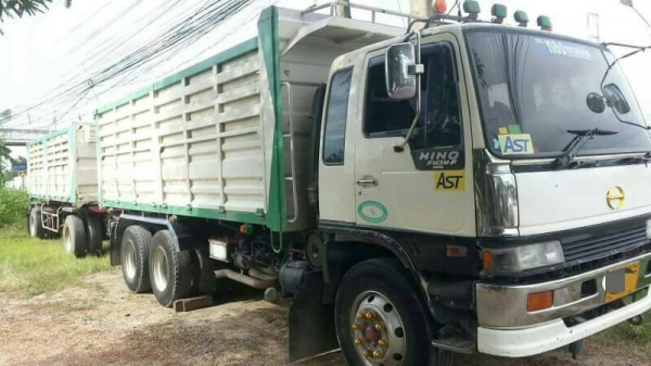 ขาย HINO 3M พ่วงแม่ลูก กระบะเหล็กดั๊ม หินทราย