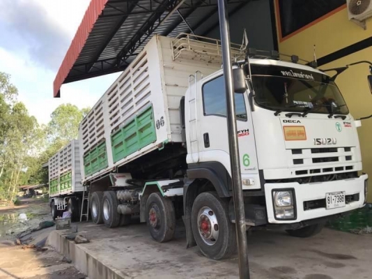 ขาย 2,400,000 บาท ISUZU DECA ปี 56 แม่ดั้ม 12 ล้อ -ลูกดั้ม 3 คาน เครื่องดี หัวบาง ยางดี คัสชีสวย เอกสารเล่มทะเบียน รถอยู่. จ.ยโสธร  090-772-3710 090-772-3708