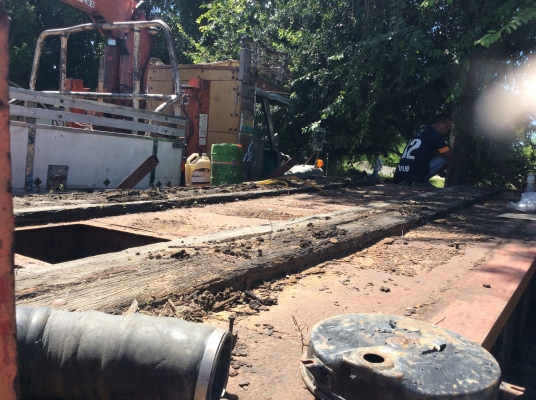 รถเทนเลอร์ ท้ายลาด 10 ล้อ 2 เพลา HINO FM186 เครื่อง EL191 แรง (รถผมเอง)