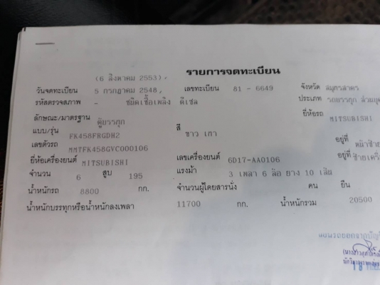 ขายซาก10ล้อไอหลงFK458 เครี่อง6D17 195แรง 6ล้อหัวลากยืดช่วงแปลง10ล้อลงเล่มแล้ว ขายหัวคัชซี220,000บาทเล่มพร้อมโอนราคาต่อรองได้เจ้าของขายเอง 0892095791 ขายซาก10ล้อไอหลงFK458 เครี่อง6D17 195แรง 6ล้อหัวลากยืดช่วงแปลง10ล้อลงเล่มแล้ว ขายหัวคัชซี220,000บาทเล่มพร้อมโอนราคาต่อรองได้เจ้าของขายเอง 0892095791
