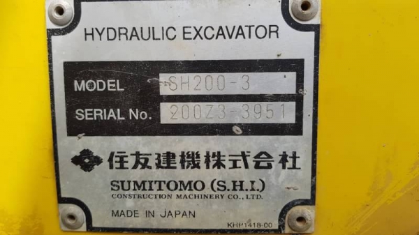 ขายด่วนรถแบคโฮSUMITOMO.SH.200-3รถนอกนำเข้าเก่าญี่ปุ่นแท้เดิมๆไม่เคยใช้งานในไทยเลยไฟฟ้าออโต้เต่ากะต่ายลายกะแทกครบเร็วเเรงไม่โหลด