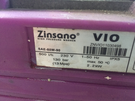 ขายเครื่องฉีดน้ำ ZINSANO VIO 130BAR มือสองสภาพสวยๆครับ ขายเครื่องฉีดน้ำ ZINSANO VIO 130BAR มือสองสภาพสวยๆครับ