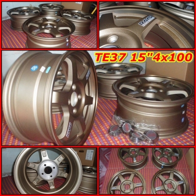 TE37ของใหม่ งานเบาๆครับ ขอบ15"4รู100 กว้าง6.5"off40ขอบชา เหลือชุดเดียวแล้วครับ( 8,200บ.)