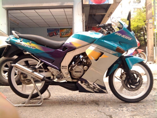 ขออนุญาติขาย  KAWASAKI SERPICO 150 CC.ปี 94 สีเขียวเทา ล้อแม็ก