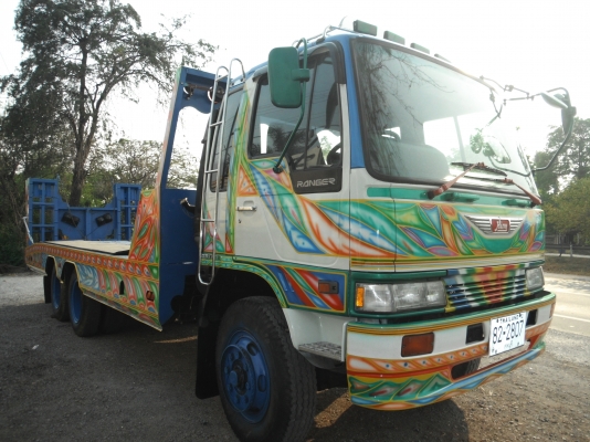 ขายรถเทรลเลอร์ 10 ล้อ HINO รถ 2 เพลา บรรทุกรถเกี่ยวข้าว เครื่อง HO7C = 185 แรงม้า (รถอยู่สุพรรณบุรี)