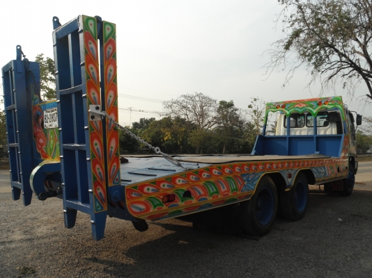 ขายรถเทรลเลอร์ 10 ล้อ HINO รถ 2 เพลา บรรทุกรถเกี่ยวข้าว เครื่อง HO7C = 185 แรงม้า (รถอยู่สุพรรณบุรี)