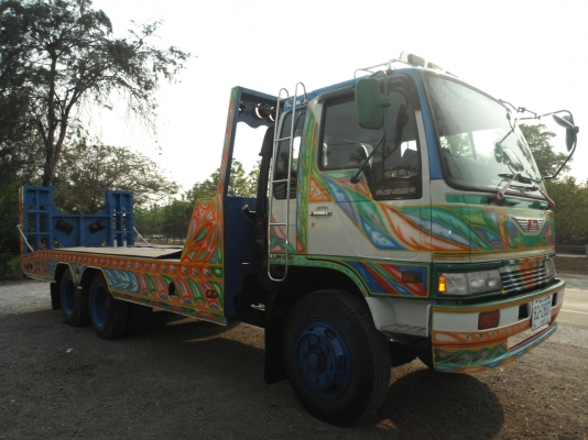 ขายรถเทรลเลอร์ 10 ล้อ HINO รถ 2 เพลา บรรทุกรถเกี่ยวข้าว เครื่อง HO7C = 185 แรงม้า (รถอยู่สุพรรณบุรี)