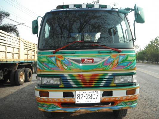 ขายรถเทรลเลอร์ 10 ล้อ HINO รถ 2 เพลา บรรทุกรถเกี่ยวข้าว เครื่อง HO7C = 185 แรงม้า (รถอยู่สุพรรณบุรี)