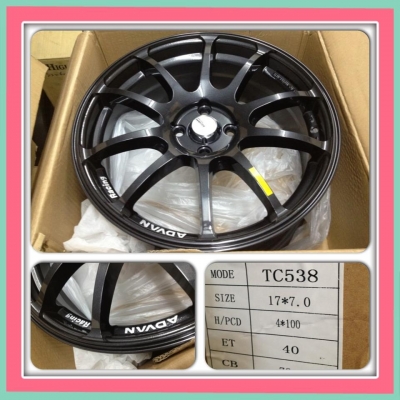 ขายแม็กใหม่100\% Advan RS สีเทาดำ ขอบ17 4 รู100 ราคา 12,900 บาทถูก