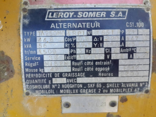 ขายเครื่องปั่นไฟ caterpilard 55 kva,  66 kva perkins turbo , mwm200 kvaนำเข้าจากฝรั่งเศส