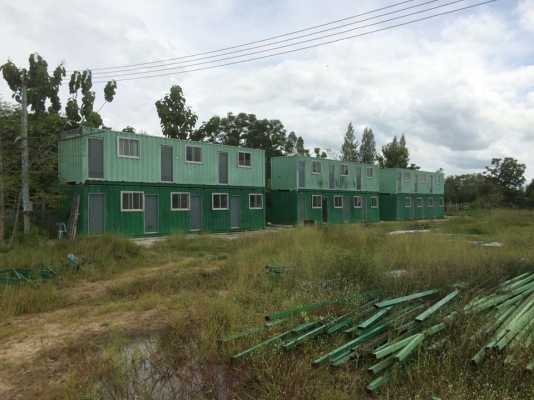 คอนเทนเนอร์บ้านพัก 40 ฟุต 6 ตู้ พร้อม โครงสร้างหลังคา คอนเทนเนอร์บ้านพัก 40 ฟุต 6 ตู้ พร้อม โครงสร้างหลังคา