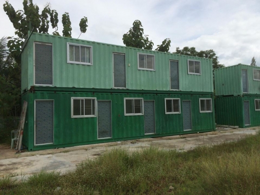 คอนเทนเนอร์บ้านพัก 40 ฟุต  6 ตู้ พร้อม โครงสร้างหลังคา