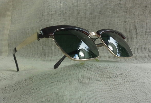 แว่นตา ฟลิป - อัพ แฮนด์คราฟท์ญี่ปุ่น โกลด์ฟิลด์ 14 K ยุค &#039;70s Vintage ORO handcrafted in Japan