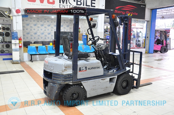 ขายรถโฟล์คลิฟท์มือสอง KOMATSU รุ่น FD15D-15-311202 นำเข้าจากประเทศญี่ปุ่น 100\% ไม่เคยใช้งานในไทย