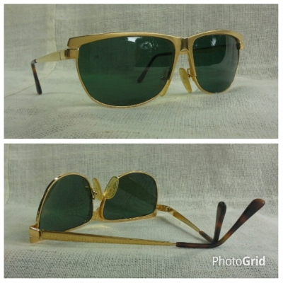 แว่นตาอิตาเลียนแฮนด์เมด ยุค &#039;90s กรอบทอง KGP สีน้ำผึ้ง ! หายาก ! Vintage ESTOFFI handmade in It