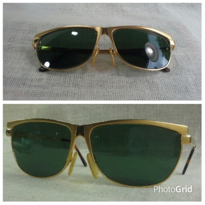 แว่นตาอิตาเลียนแฮนด์เมด ยุค &#039;90s กรอบทอง KGP สีน้ำผึ้ง ! หายาก ! Vintage ESTOFFI handmade in It