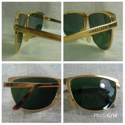 แว่นตาอิตาเลียนแฮนด์เมด ยุค &#039;90s กรอบทอง KGP สีน้ำผึ้ง ! หายาก ! Vintage ESTOFFI handmade in It
