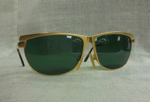 แว่นตาอิตาเลียนแฮนด์เมด ยุค &#039;90s กรอบทอง KGP สีน้ำผึ้ง ! หายาก ! Vintage ESTOFFI handmade in It