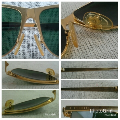 แว่นตาอิตาเลียนแฮนด์เมด ยุค &#039;90s กรอบทอง KGP สีน้ำผึ้ง ! หายาก ! Vintage ESTOFFI handmade in It