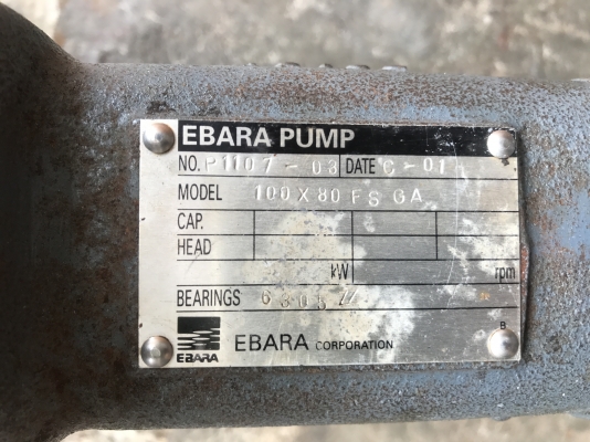 ขายหัวปั้มน้ำ Ebara 100x80 FSG ใบพัดทองเหลือง ขนาดเข้า 4นิ้ว ออก 3นิ้ว สภาพสวยมาก เดิมๆ พร้อมใช้งาน