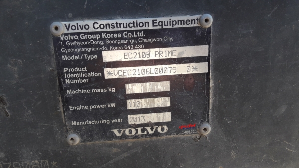 ขายรถแบ็คโฮ VOLVO EC210B PRIME ใช้งาน 9,563 ชั่วโมง สภาพดี พร้อมใช้งาน