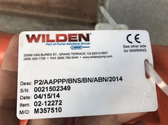 ขายปั้มไดอะแฟรม Wilden made in USA โครงสร้างอลูมิเนียม ขนาดเข้า 1นิ้ว ออก 6หุน สภาพสวย ดูดแรง พร้อมใช้งาน
