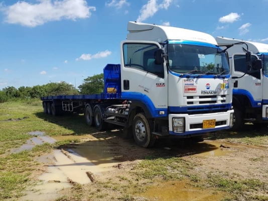 ขาย ISUZU GXZ 360 พร้อมหางพื้นเรียบสามเพลา รถปี 58