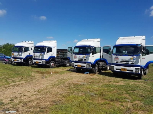 ขาย ISUZU GXZ 360 พร้อมหางพื้นเรียบสามเพลา รถปี 58