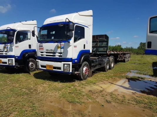 ขาย ISUZU GXZ 360 พร้อมหางพื้นเรียบสามเพลา รถปี 58