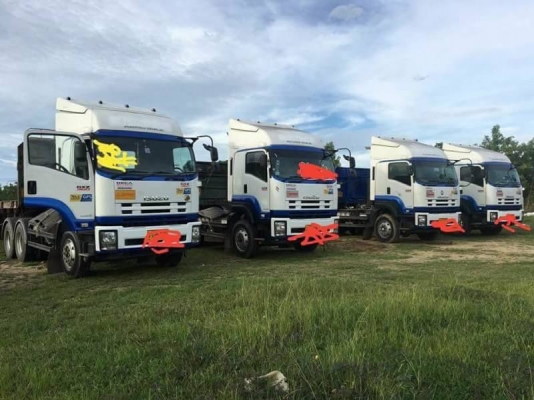 ขาย ISUZU GXZ 360 พร้อมหางพื้นเรียบสามเพลา รถปี 58