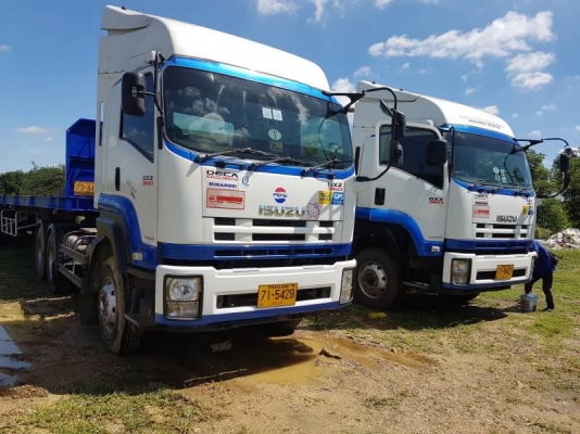 ขาย ISUZU GXZ 360 พร้อมหางพื้นเรียบสามเพลา รถปี 58