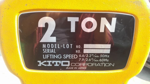 รอกโซ่ไฟฟ้าญี่ปุ่น Kito 2 ton 4 ทิศทาง รุ่นพิเศษ 2 สปีด ไฟตรง 380V สภาพสวยพร้อมใช้งาน