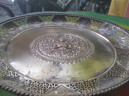 ถาดทองเหลือง ขนาด 18 " ลายเทพพนม 12 นักกษัตริย์ ฉลุลาย สวยๆๆ ใบละ 2,500