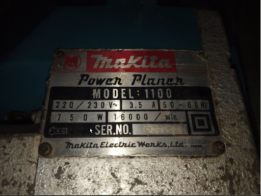 -ขายกบไฟฟ้า3นิ้ว MAKITA MODEL 1100 750W. MADE IN JAPAN. -ขายกบไฟฟ้า3นิ้ว MAKITA MODEL 1100 750W. MADE IN JAPAN.