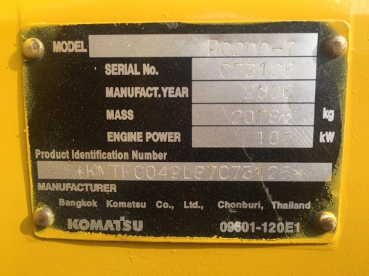 KOMATSU PC200-7 KOMATSU PC200-7