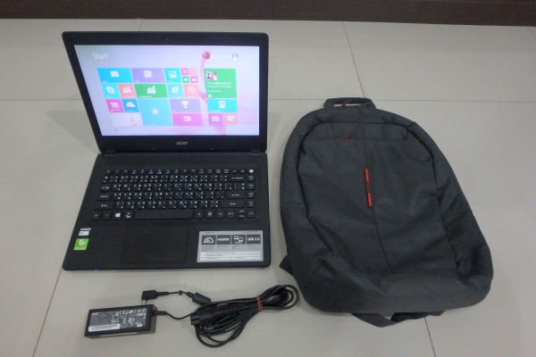 โน๊ตบุ๊ค Acer Aspire ES1-421 AMD E1-6010 Ram 2G HDD 500GB ที่ชาร์ท กระเป๋า