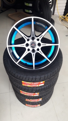 ล้อใหม่YACHIYODA ขอบ15 4รู100-114 กว้าง7 ET35 พร้อมยางใหม่ 4 ล้อ