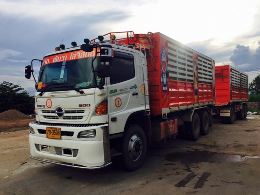 Hino mega เครื่อง 344 แรง ปี 59 กระบะดั๊มพ์แม่ลูก ลูก 3 เพลาแท้ บรรทุกได้ 30.5 ตัน ทะเบียนพร้อม