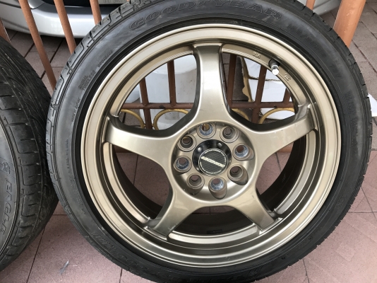 ล้อ A TECH ขอบ15กว้าง5นิ้วอ๊อฟ48 4รู100ติดยางปี15ดอกเต็มเเน่นใช้ยาวเก่าญี่ปุ่นเเท้สภาพสวยสีเดิมๆ