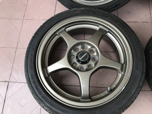 ล้อ A TECH ขอบ15กว้าง5นิ้วอ๊อฟ48 4รู100ติดยางปี15ดอกเต็มเเน่นใช้ยาวเก่าญี่ปุ่นเเท้สภาพสวยสีเดิมๆ
