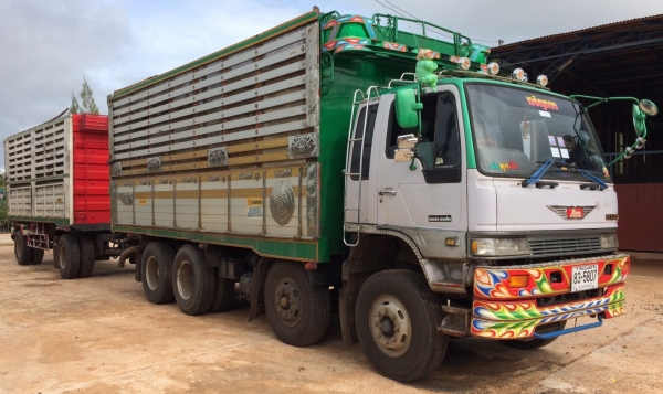 พ่วง 20 ล้อ HINO 2K วางเครื่อง K13C 335 แรง กระบะแม่มิเนียม - ลูกกระบะเหล็ก แม่ลูกดั้ม ยางเต็ม รถพร้