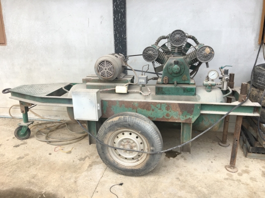 (ปิดการขาย) ปั๊มลมฟูเช็ง Fusheng 10 แรง ถังลม 304 ลิตร พร้อมรถพ่วง ใช้งานได้เลย (มีวีดีโอการทำงาน)