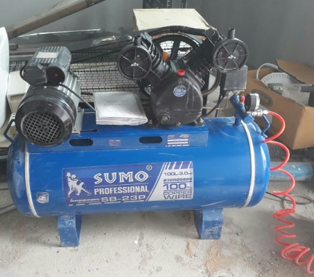 ปั้มลม ลูกสูบสายพาน ความจุ 100 ลิตร สภาพพร้อมใช้งาน