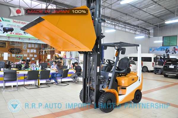 ขายรถโฟล์คลิฟท์มือสอง TCM รุ่น FD15T12-4IH00107 นำเข้าจากประเทศญี่ปุ่น 100\% ไม่เคยใช้งานในไทย